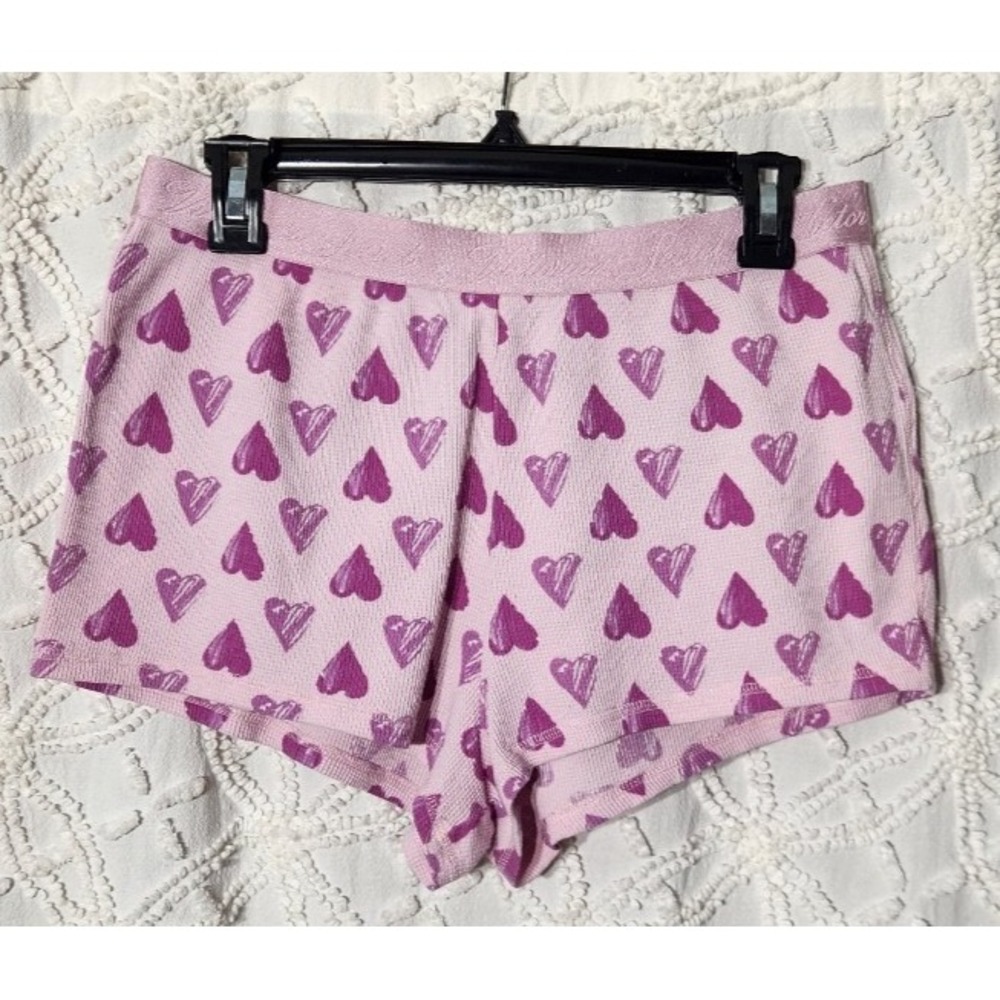 Victoria's Secret Womens Lounge Shorts Size Large Pink Waffle Knit‎ Cozycore
